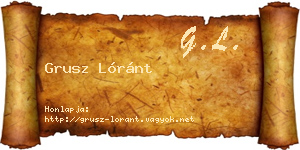 Grusz Lóránt névjegykártya